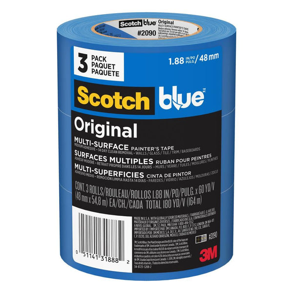 ScotchBlue Original Painter's Tape, Blue, 1.41 in x 60 yd, 2 Rolls